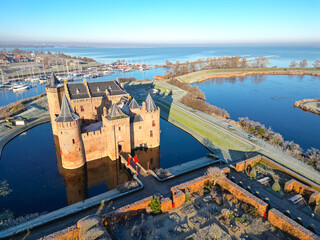 The historic castle Muiderslot in Muiden, the Netherlands