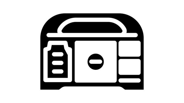 portable power station glyph icon animation