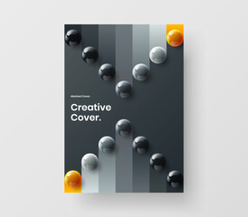 Vivid annual report design vector layout. Creative 3D balls company cover concept.