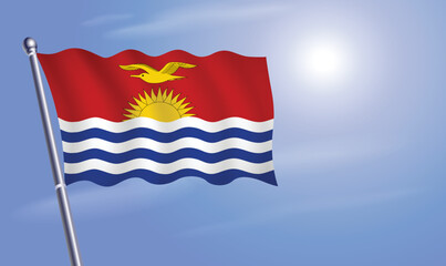 Kiribati flag against a blue sky
