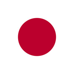 Japan Flat Rounded Flag with Transparent Background