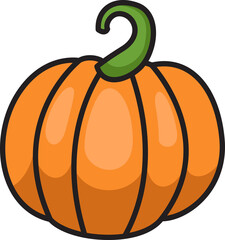 cartoon pumpkin outline character