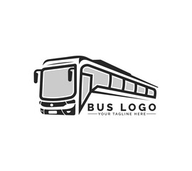 Bus logo design on white background, Vector illustration.