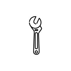 Adjustable wrench glyph icon, tool and repair, monkey wrench sign, vector graphics, a solid pattern on a white background, eps 10.