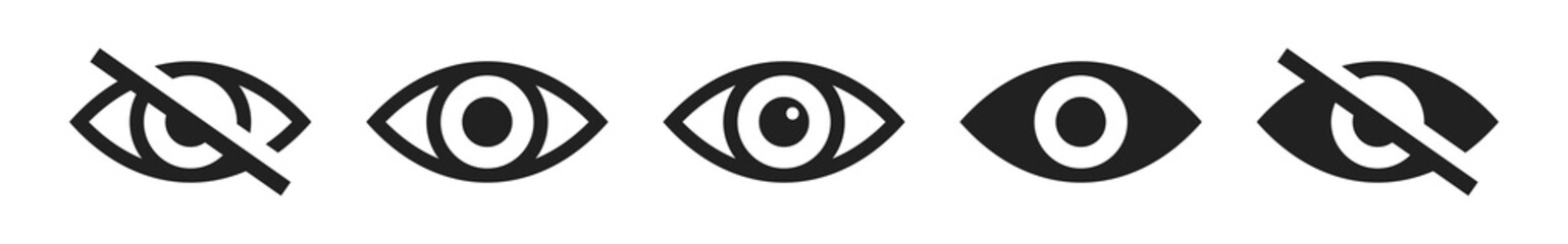 Fototapeta Eye icon set. See and unsee symbol. Show password. Vector illustration obraz