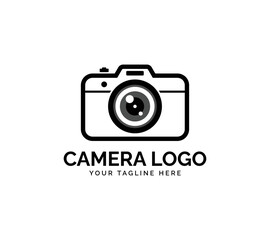 Camera logo design on white background, Vector illustration.