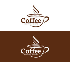 Coffee text based logo design, Vector illustration.