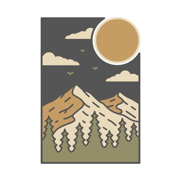 Mountain graphic illustration vector art t-shirt design