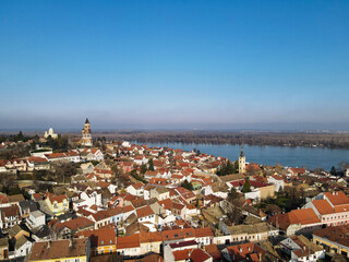 Fototapeta na wymiar Drone photo of Belgrade and Zemun in Serbia