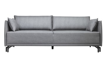 Obraz premium Gray sofa isolated on white background, front view