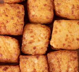Closeup of tapioca dice, typical northeast brazilian food