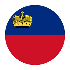 Liechtenstein Flat Rounded Flag with Transparent Background