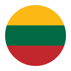 Lithuania Flat Rounded Flag with Transparent Background