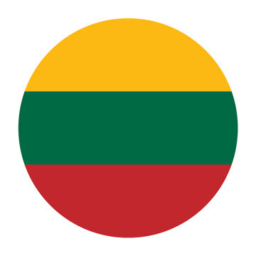 Lithuania Flat Rounded Flag with Transparent Background