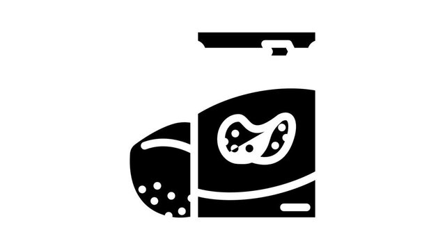 chips coconut tropical glyph icon animation
