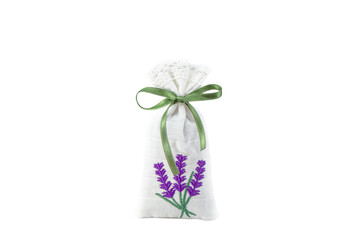lavender products for healthy sleep on textile background. Healthy night sleep concept