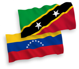 Flags of Venezuela and Federation of Saint Christopher and Nevis on a white background