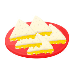 Peanut Butter Tortilla concept crispy Quesadilla loaded with melted cheese and flavorful filling vector icon design, Fast Food symbol, Junk food sign, popular inexpensive good taste snack illustration