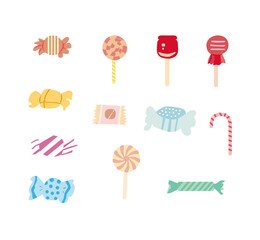 飴ちゃんのイラスト素材のセットです
illustrator10にて保存しております