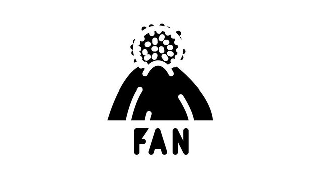 fan hat cloth glyph icon animation