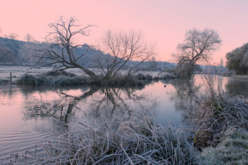 Winter reflections on the river on a cold and frosty day.