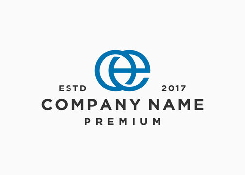 letter oe circle logo design vector illustration template