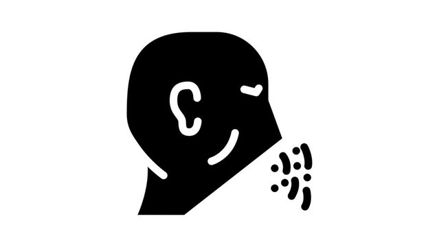 cough disease glyph icon animation