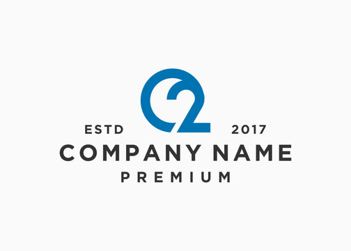 o2 logo design vector illustration template