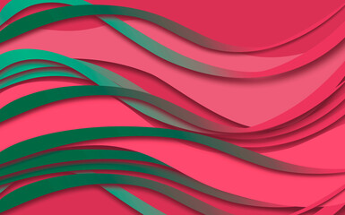Abstract waves in Viva Magenta color. Color of 2023. Background for product presentation and branding.