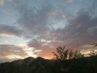 sunset in the mountains