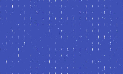 Seamless background pattern of evenly spaced white sexy witch symbols of different sizes and opacity. Vector illustration on indigo background with stars