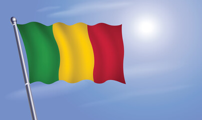 Mali flag against a blue sky