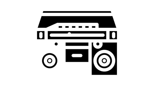 cassette stereo boombox player glyph icon animation