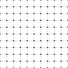 Square seamless background pattern from black piece of cake symbols are different sizes and opacity. The pattern is evenly filled. Vector illustration on white background