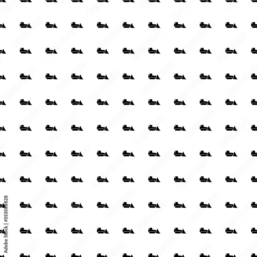 Poster square seamless background pattern from black bulldozer symbols. the pattern is evenly filled. vecto