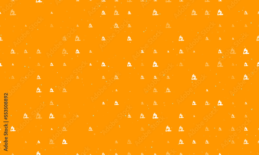 Poster seamless background pattern of evenly spaced white yoga stretching pose symbols of different sizes a