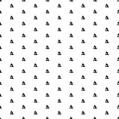 Square seamless background pattern from geometric shapes. The pattern is evenly filled with black yoga stretching pose symbols. Vector illustration on white background