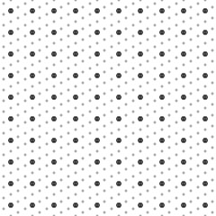 Square seamless background pattern from geometric shapes are different sizes and opacity. The pattern is evenly filled with small black poker chip symbols. Vector illustration on white background