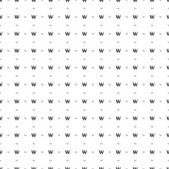 Square seamless background pattern from black Korean won signs are different sizes and opacity. The pattern is evenly filled. Vector illustration on white background