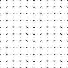 Square seamless background pattern from black Korean won signs are different sizes and opacity. The pattern is evenly filled. Vector illustration on white background