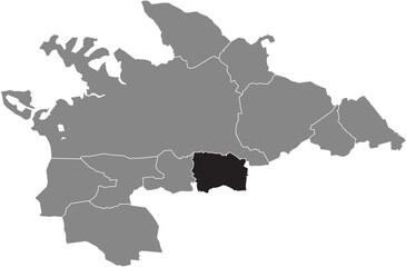 Black flat blank highlighted location map of the MARBACH QUARTER inside gray administrative map of VILLINGEN-SCHWENNINGEN, Germany