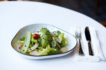 excellent food served on a white background