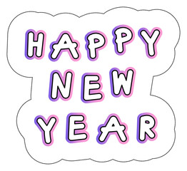 happy new year sticker decoration