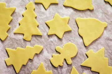 Baking Linz dough, Christmas cookies