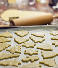 Fototapeta na wymiar Baking Linz dough, Christmas cookies