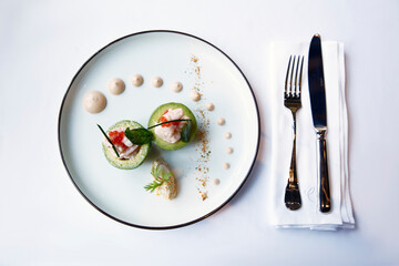 excellent food served on a white background