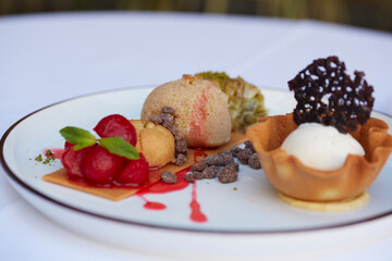 excellent food served on a white background