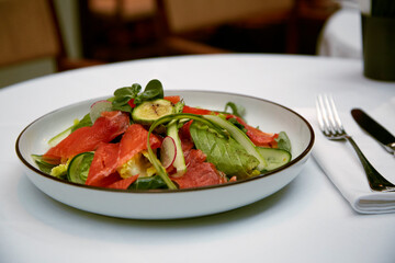 excellent food served on a white background