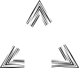 Lines in Triangle Form . Triangular Vector Illustration .Technology banner Logo . Design element . Abstract Geometric shape .
