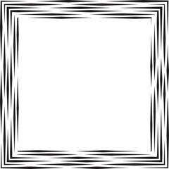 Fototapeta premium Rectangle Logo with lines.Square unusual icon Design .Black Vector stripes .Geometric shape. Photo border frame